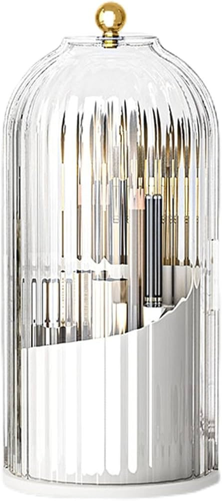 Skatx 360°Rotating Makeup Brushes holder with Lid，Make Up Organizers and Storage for Vanity Co... | Amazon (US)