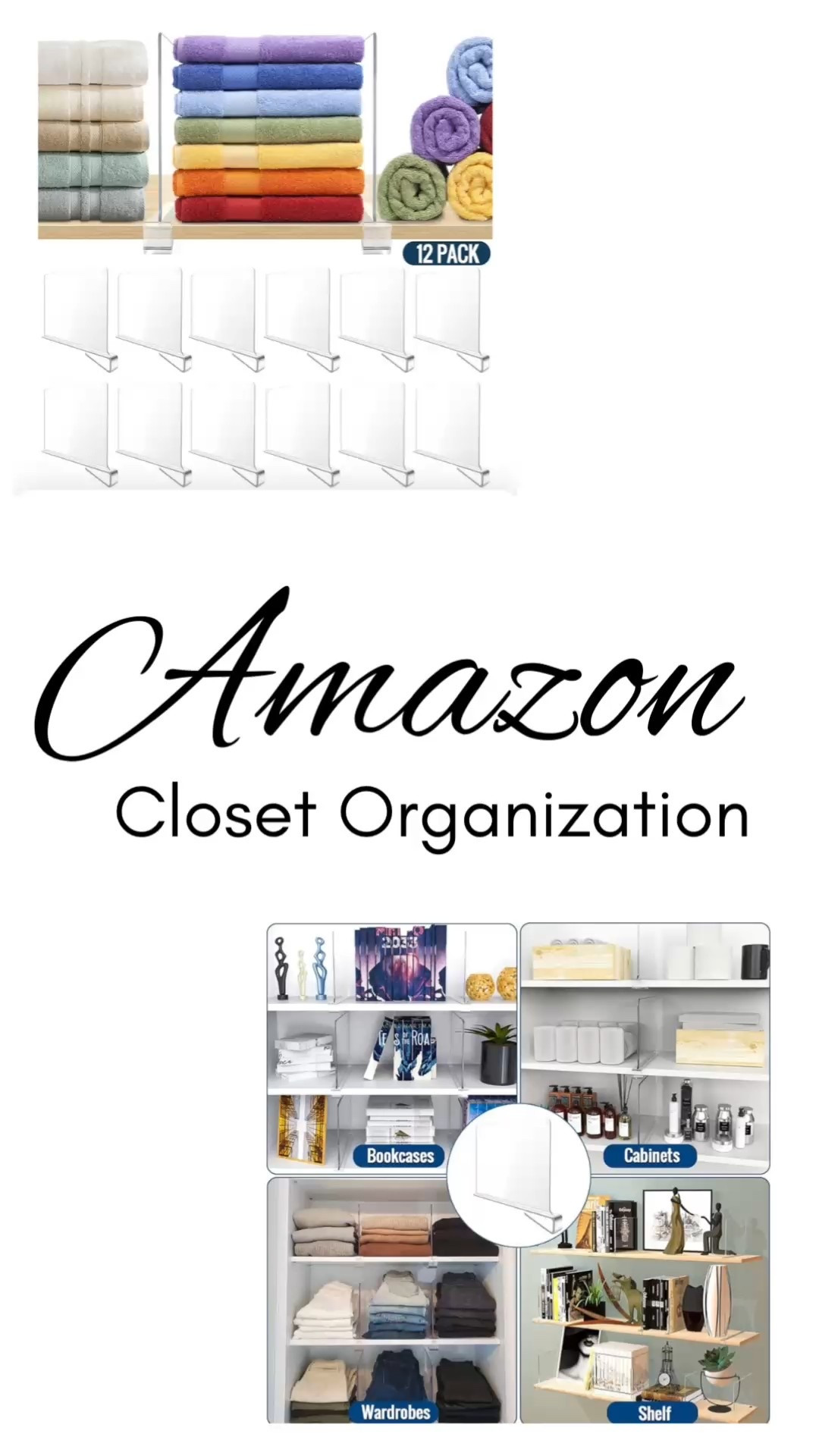Get organized in the new year!

A well organized closet saves time when getting dressed. If your shelves are looking a little messy, you need these acrylic dividers. 

I love how streamlined my shelves look now! Read the descriptions on each set of dividers to make sure they will fit your shelves.  The exact ones I purchased are a little more expensive than the others but they are well-made and fit my closet shelves.

Other mentionable items are the velvet hangers, necklace holder, multi size acrylic trays, and acrylic jewelry holder. I have all of these in my closet. 

The velvet hangers give you more room to hang clothing and are nonslip. They don’t leave dents in the shoulders of my tops.

The necklace holder has two separate carousels. I hang my gold necklaces on one and my silver necklaces on the other. 

I love how streamlined the acrylic jewelry holder is. It keeps everything organized and looks great.

I use the smaller pull out draw bins for my odds and ends.

The quad pull out drawers are large enough to store your scarves, hats, and gloves for the winter. They also make great storage for nail supplies and nail polish.

The small multi size trays are great in drawers. I use most of mine to organize my makeup. 

A well organized closet is a time saver, especially on busy days. 
closet organization


#LTKSaleAlert #LTKmomlife #LTKGiftGuide #LTKgrwm

#LTKHome #LTKFindsUnder50
