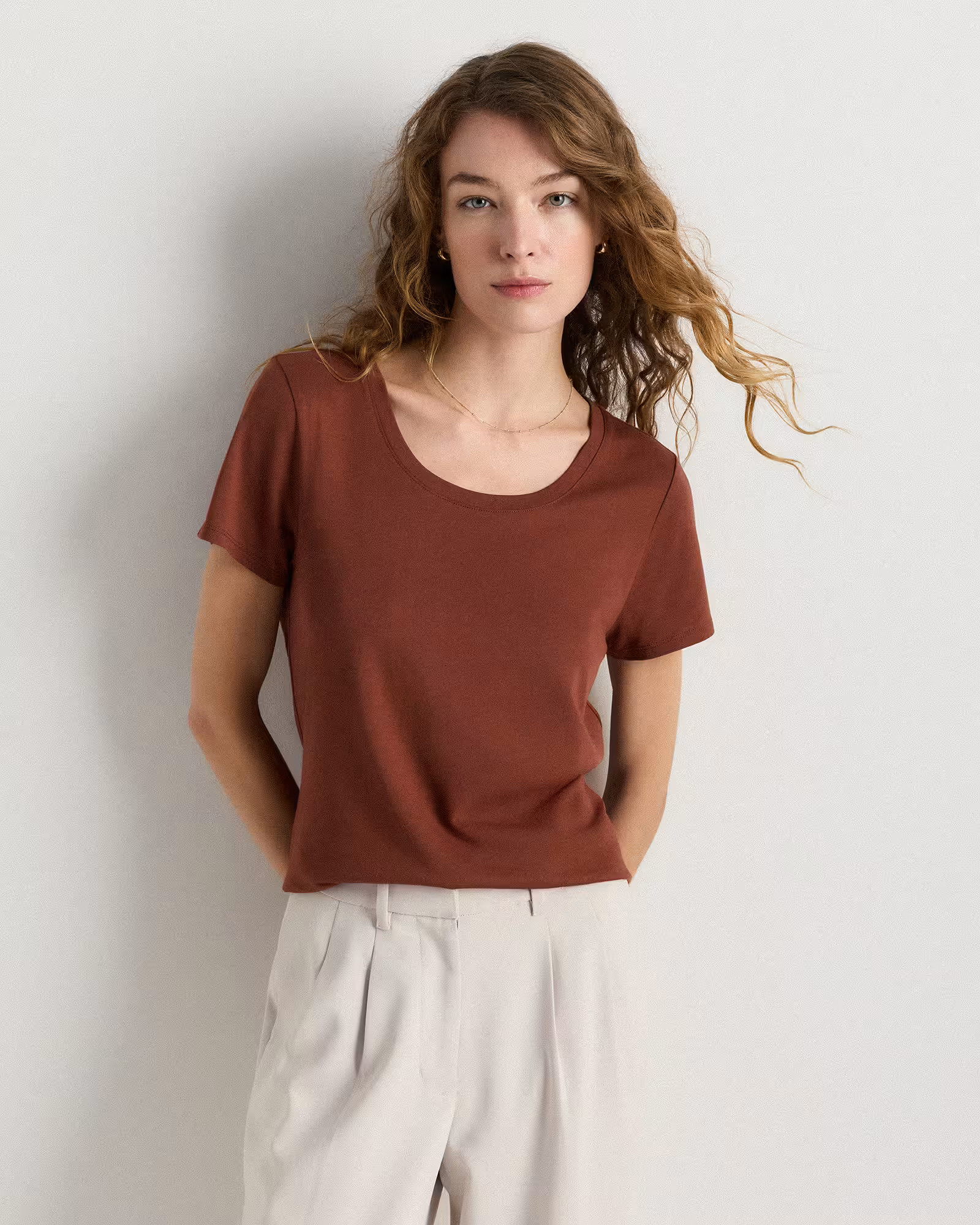 Cotton Modal Scoop Neck Tee | Quince