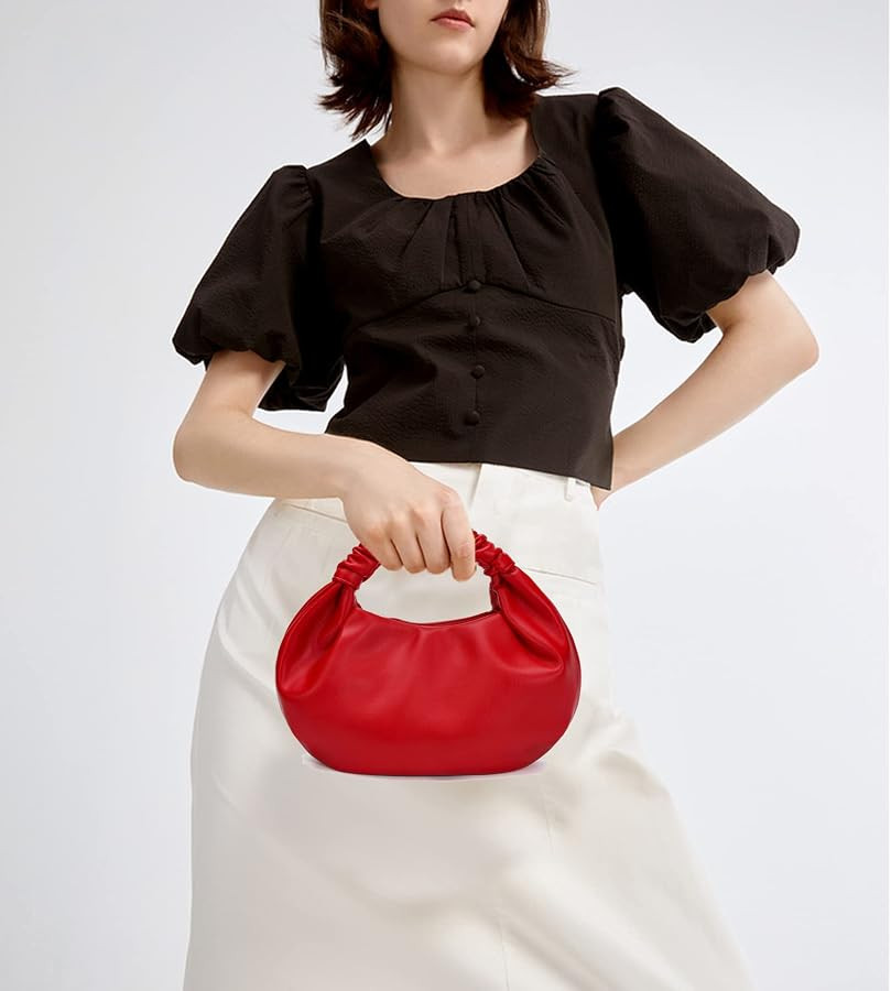 Mini Hobo Tote Bags for Women Soft Leather Clutch Purses for Women Cloud-Shaped Top Handle Bags | Amazon (US)