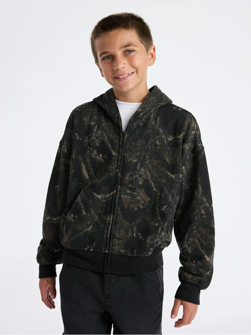 Weekend Academy Boys Fleece Zip Up Hoodie, Sizes 4-18 | Walmart (US)