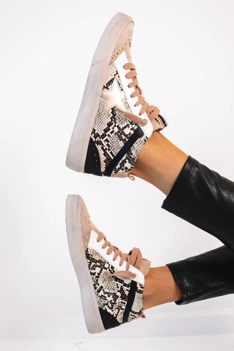 Paulina Mid Sneakers - Snake | The Impeccable Pig