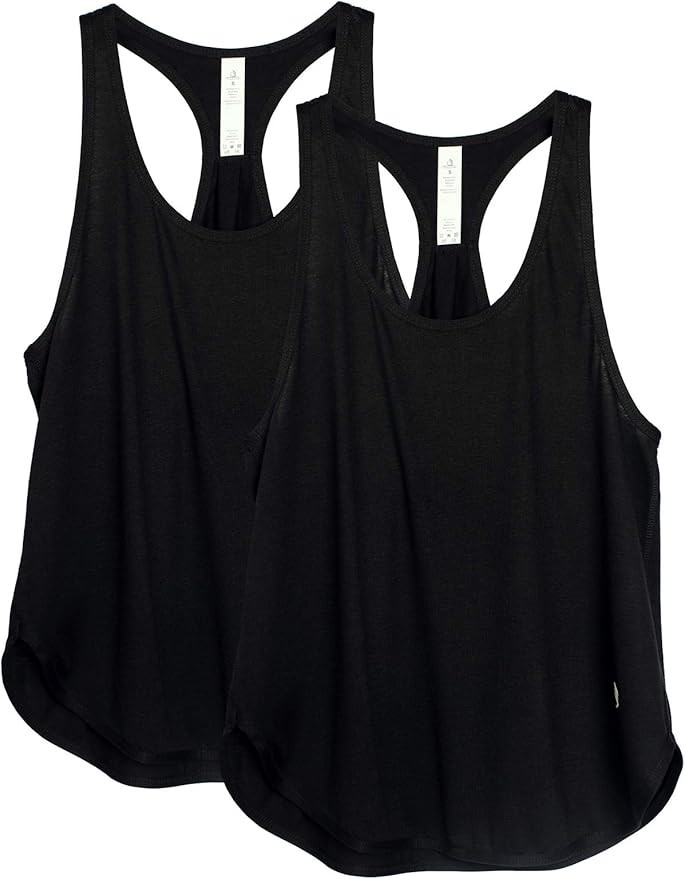 icyzone Femme Débardeur de Sport Yoga Shirts sans Manches Dos Nageur Fitness Tank Top, Lot de 2 | Amazon (FR)
