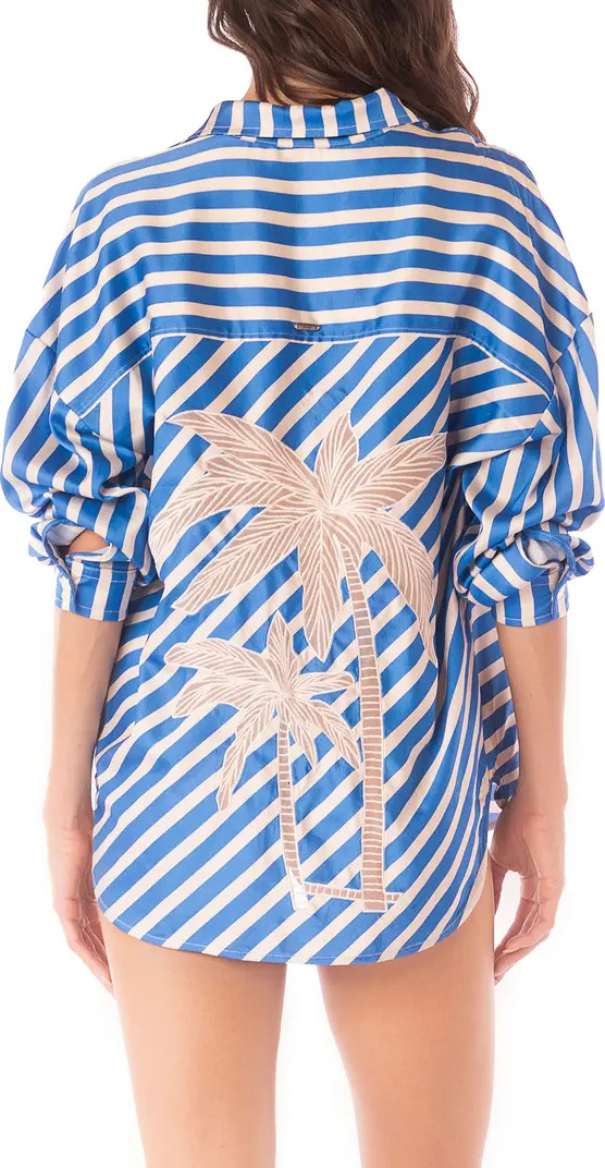 Azure Manele Stripe Cover-Up Shirt | Nordstrom