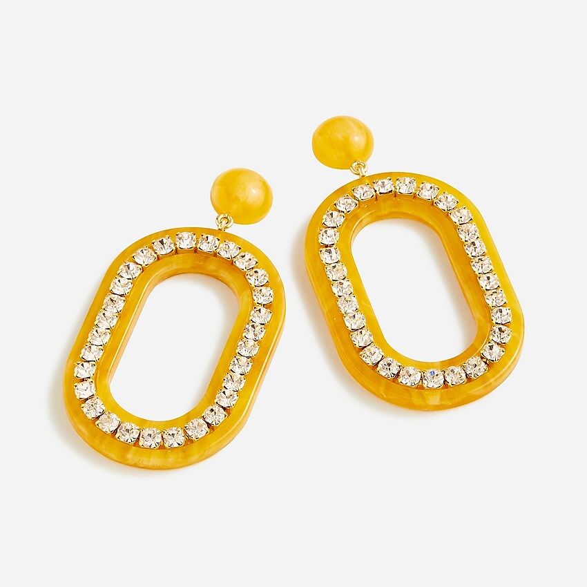 Made-in-Italy jeweled oval earrings | J.Crew US