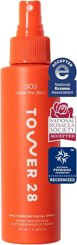 Tower 28 SOS Daily Rescue Facial Spray for Sensitive Skin, Hypochlorous Acid Spray Helps Reduce R... | Amazon (US)
