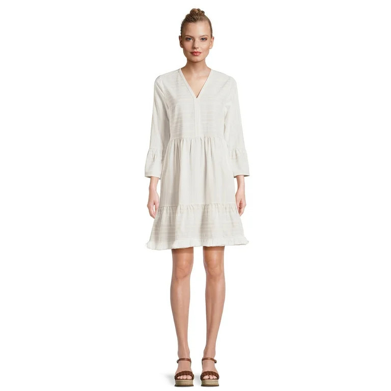 Time And Tru Women Long Sleeve Fringe Dress | Walmart (US)