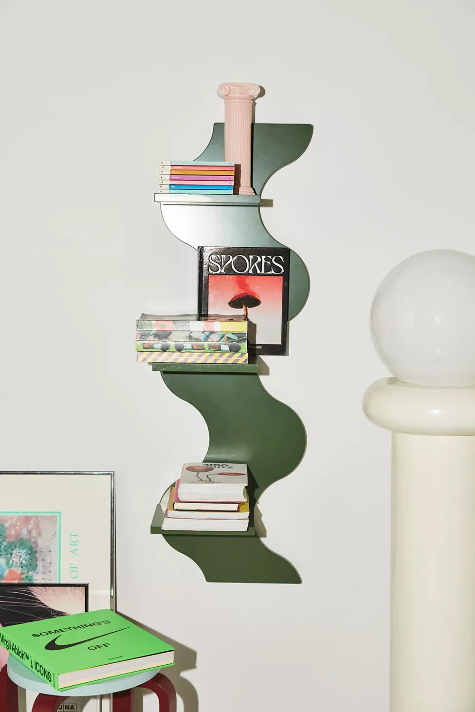 Squiggle Book Tower Wall Shelf | Urban Outfitters (US and RoW)