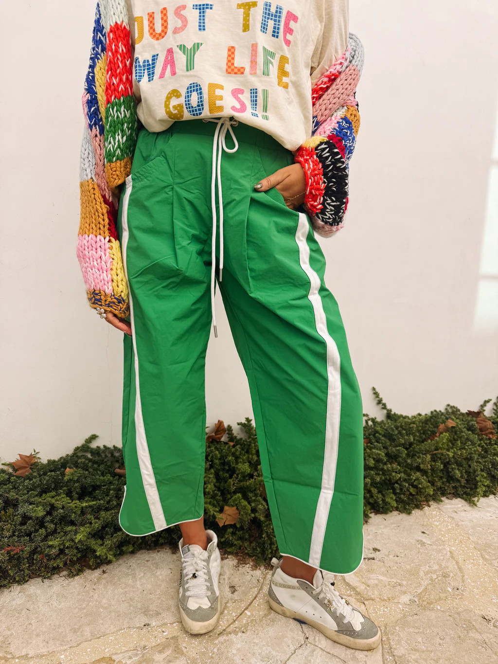 push it windbreaker pants - green | Etta+East