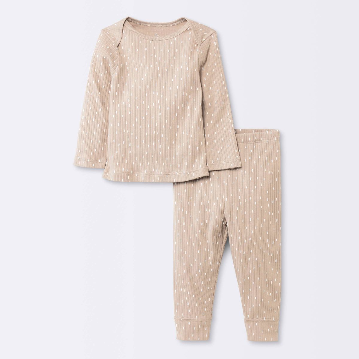 Baby 2pc Wide Ribbed Top & Bottom Set - Cloud Island™ Beige | Target