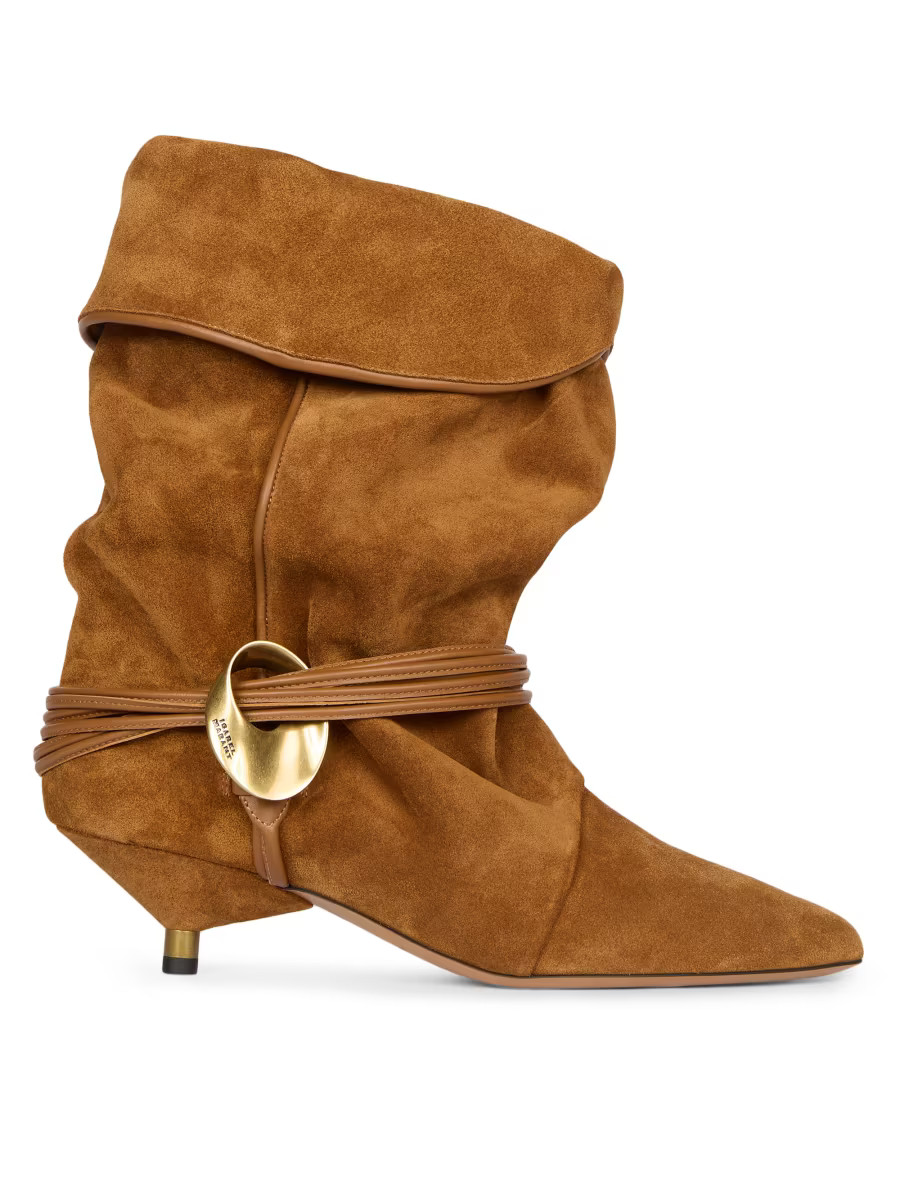 Isabel Marant Edrika Suede Slouchy Booties | Saks Fifth Avenue | Saks Fifth Avenue