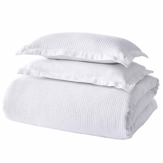 Better Homes & Gardens 3-Piece White Waffle Comforter Set, Adult Full/Queen | Walmart (US)