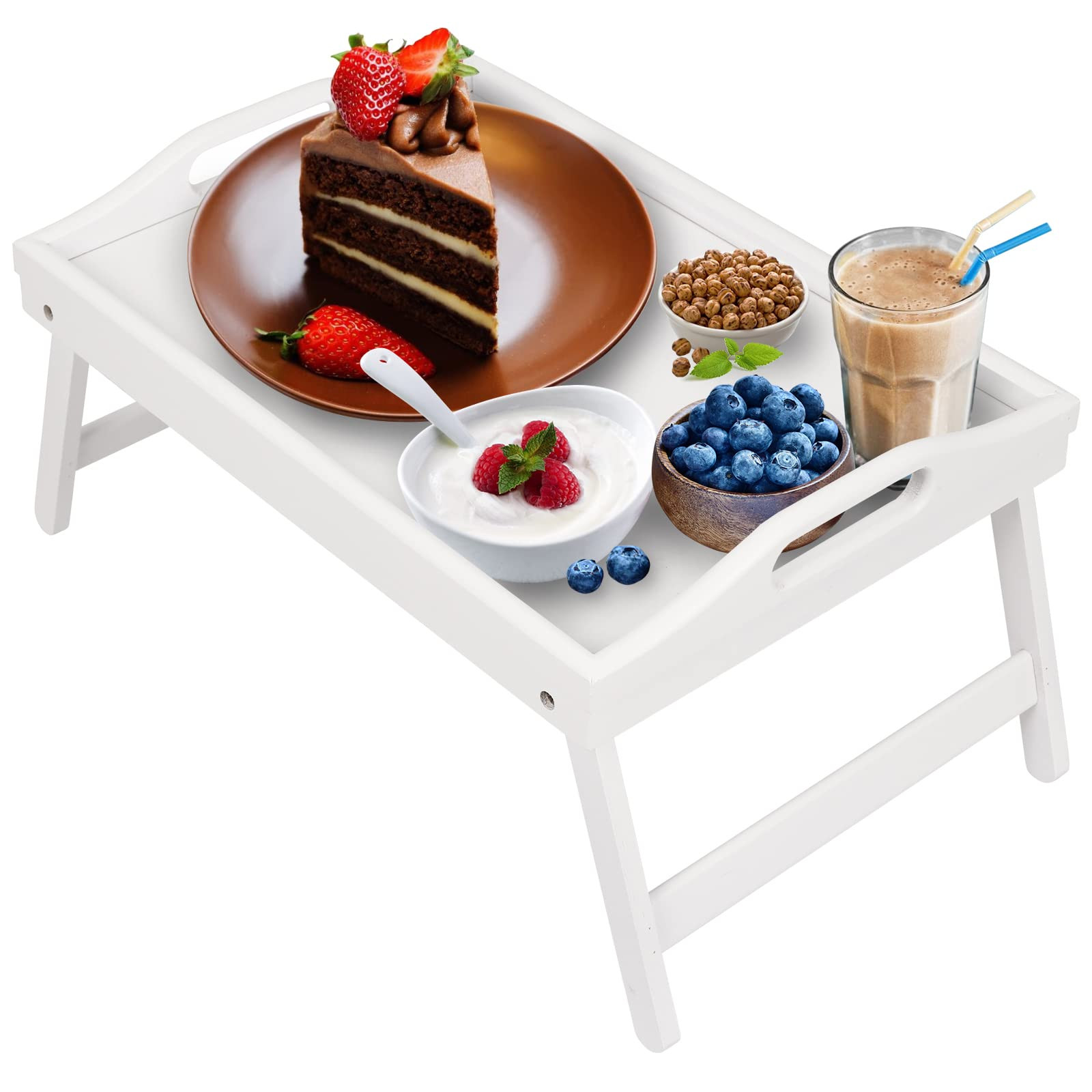 Bed Tray Table Folding Legs with Handles Breakfast Food Tray for Sofa,Bed,Eating,Drawing,Platters... | Amazon (CA)