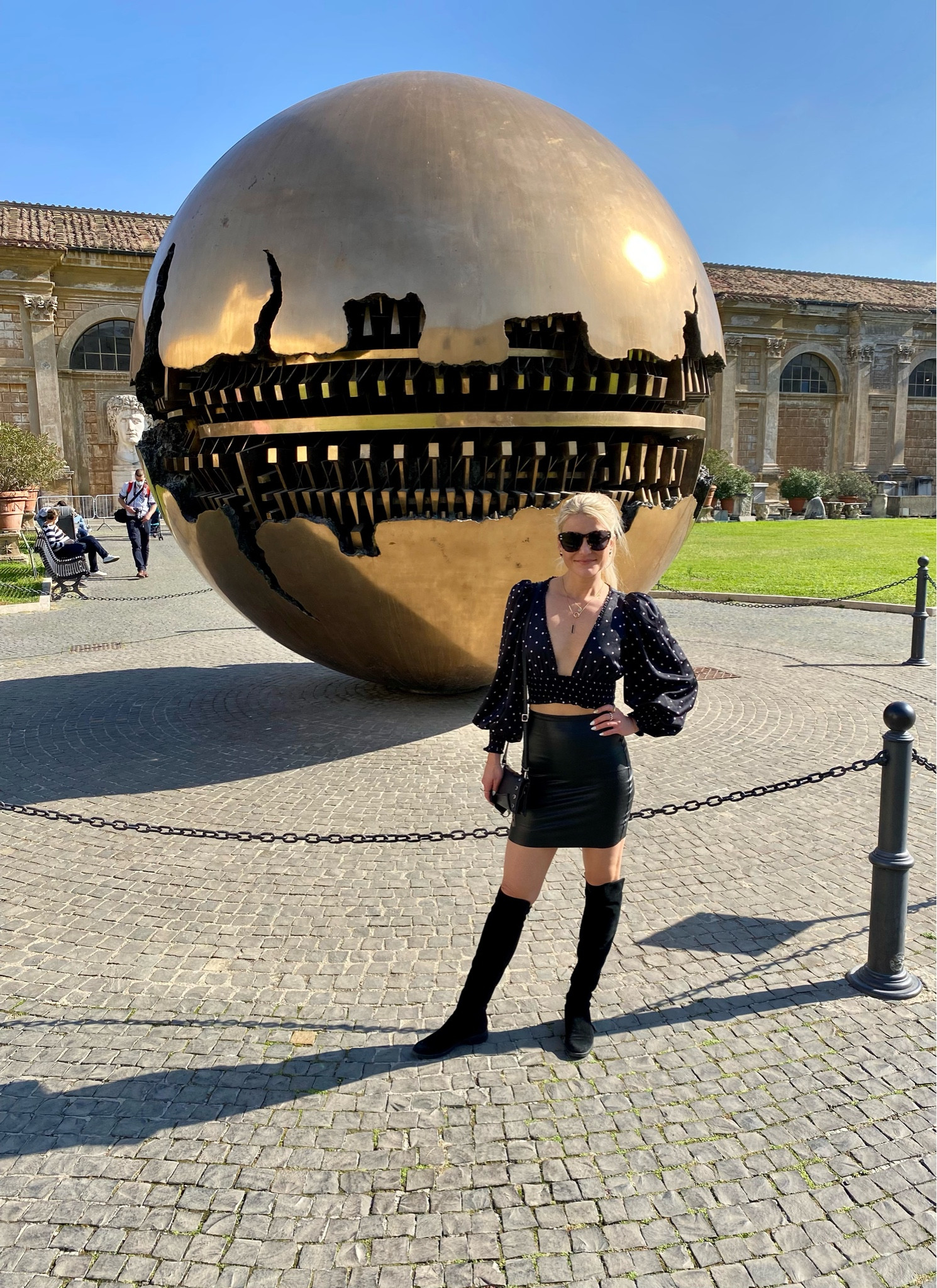 A sexy #blackskirt goes with everything and travels so well! This leather-like #skirt has built in shorts and is #machinewashable. Add a statement #polkadot top and knee-high boots and your outfit is effortlessly cute 🖤 #classysassytravel #travelfashion #wheninrome 

#LTKfindsunder100 #LTKtravel #LTKeurope