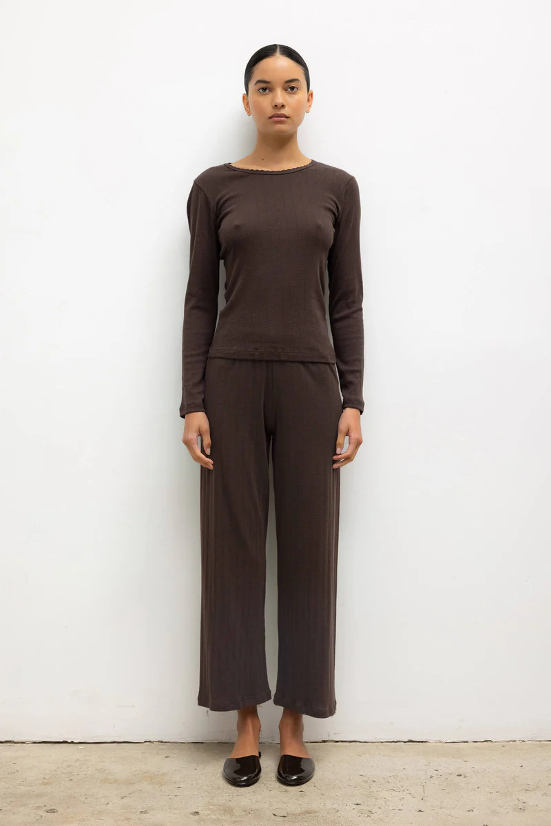 Pointelle Crop Wide Leg Pant | LESET