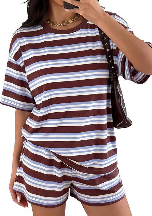 LILLUSORY Striped Set for Women Two Piece Lounge Sets Summer Outfits 2026 | Amazon (US)