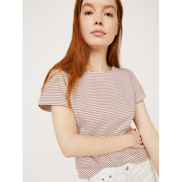 Free Assembly Women’s Flutter Sleeve T-Shirt | Walmart (US)