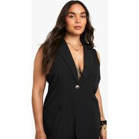 Womens Plus Tailored Longline Sleeveless Blazer - Black - 20 | boohoo (US & Canada)