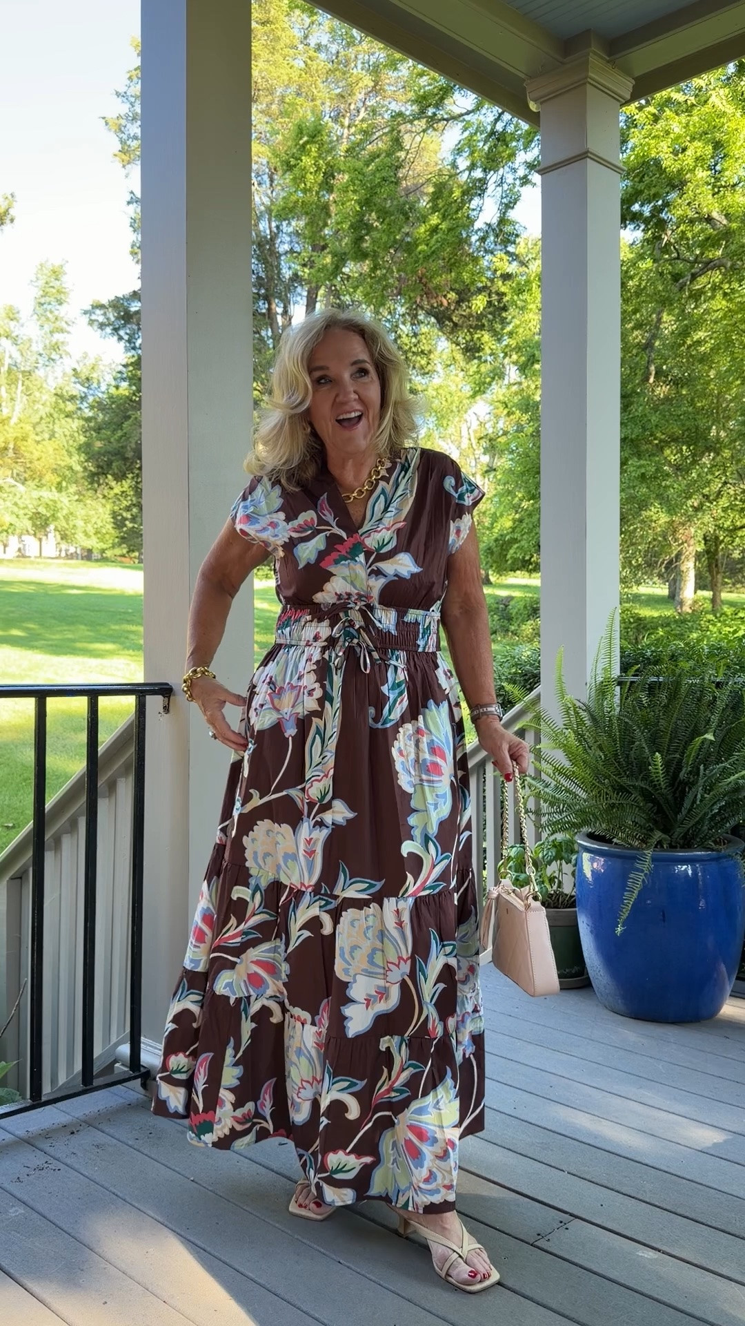 Dress size medium 
A few Julie Vos sample sale pieces 

This print is gorgeous! Brown floral under $50 

Summer dress wedding guest

#LTKSaleAlert #LTKOver40
