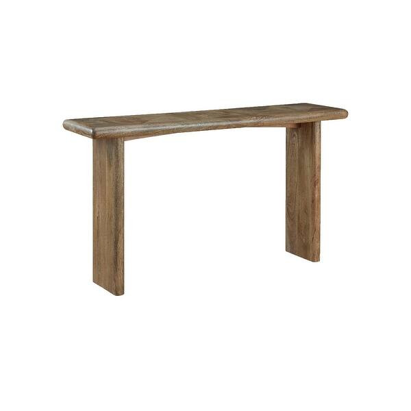 54 Inch Sofa Console Table, Rustic Brown Mango Wood, Straight Side Panels | Bed Bath & Beyond