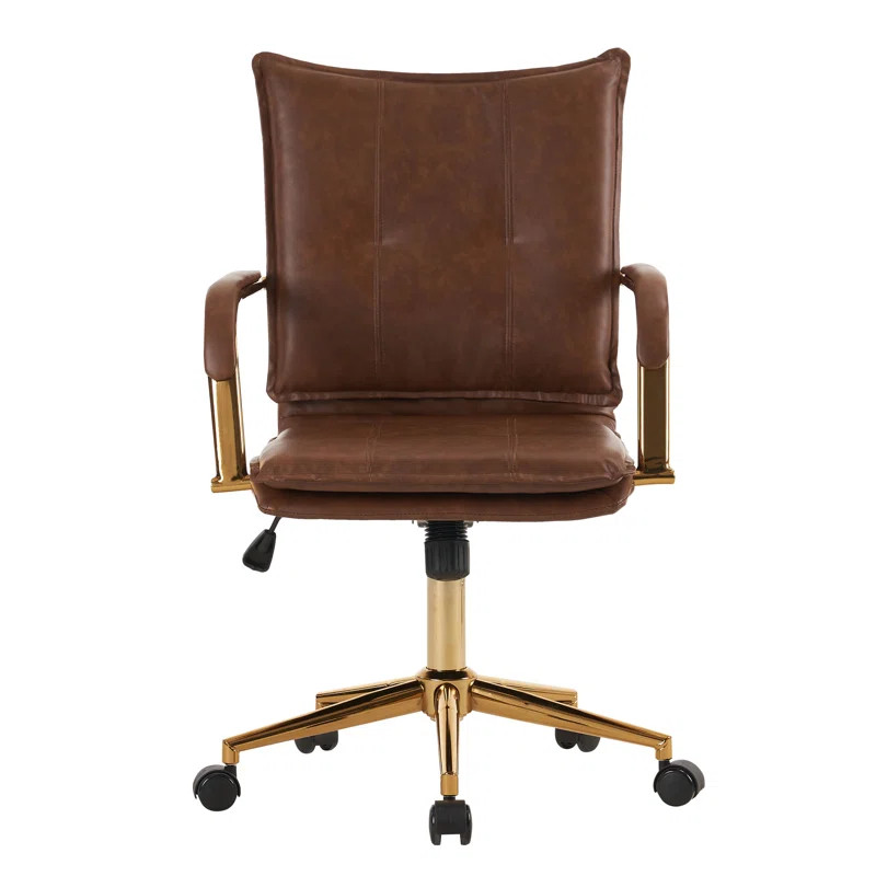 Dareece Leather Task Chair with Padded Arms | Wayfair North America