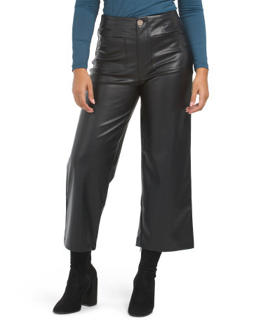 Faux Leather Patch Pocket Pants | TJ Maxx