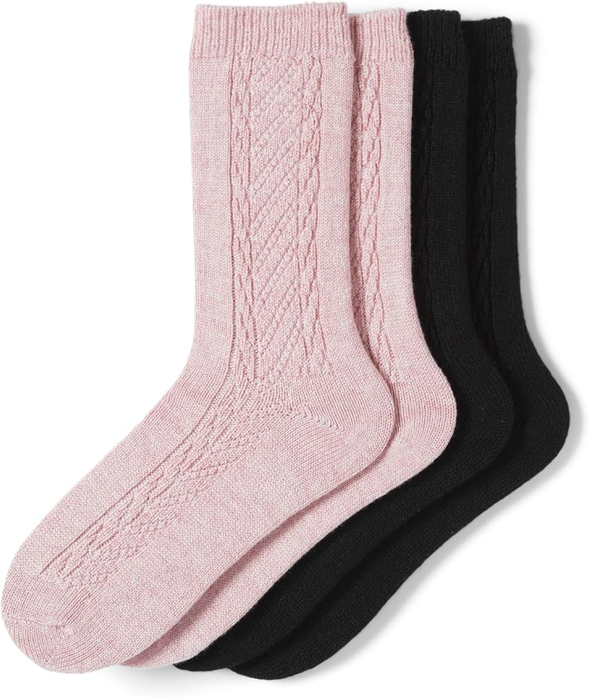 HUE Women's Crew Length Boot Socks, 2 Pair Pack | Amazon (US)