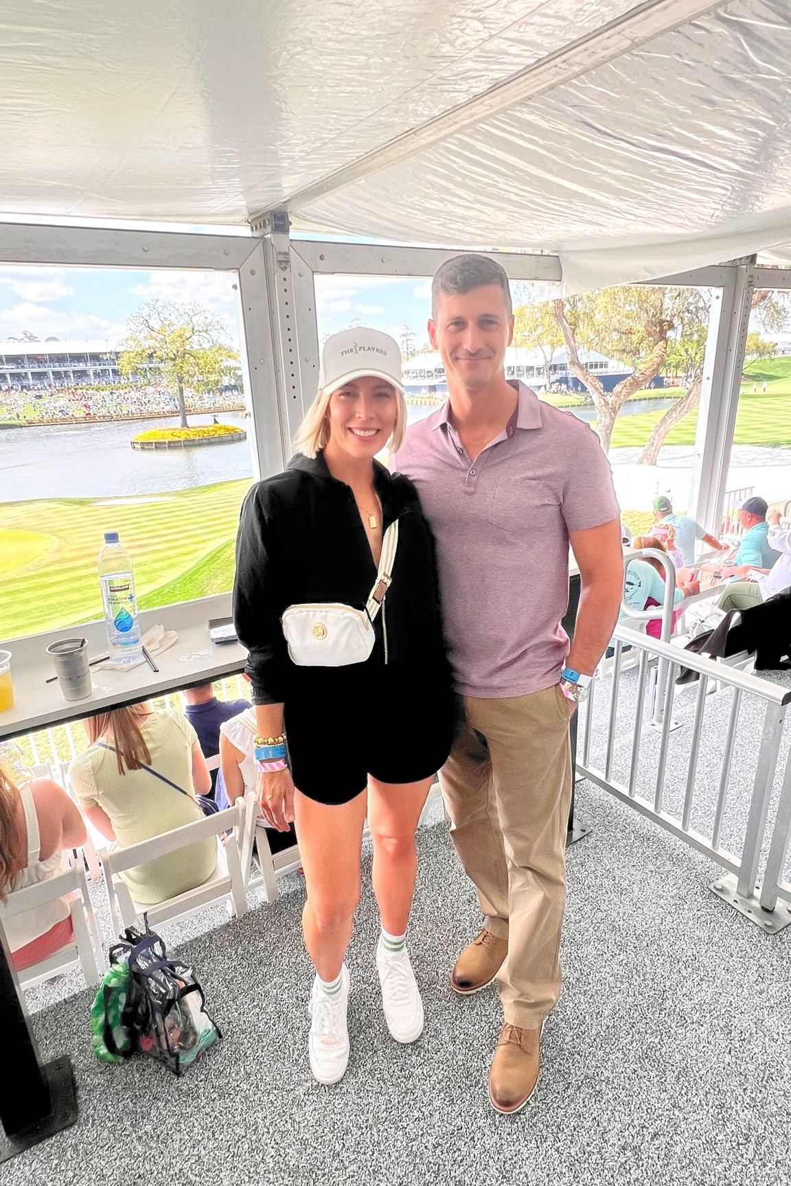 What to wear to The Players or The Masters or Waste Management. Golf casual attire. Athleisure. Golf events for women over 40. Inspired by Jena Sims style. Bodysuit and shorts for outdoor events  

#LTKSeasonal #LTKover40 #LTKfitness