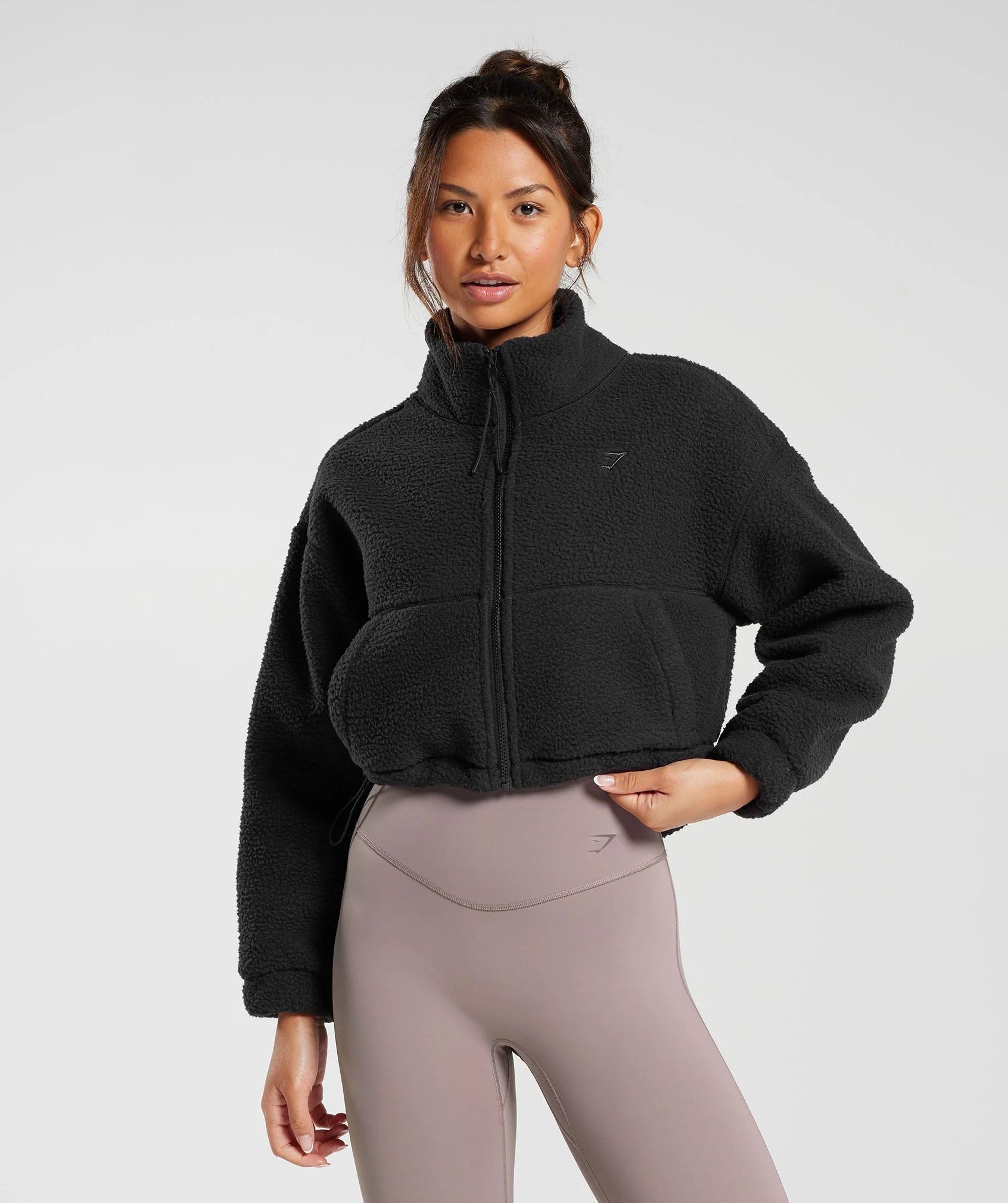 Gymshark Elevate Fleece Midi Jacket - Black | Gymshark US