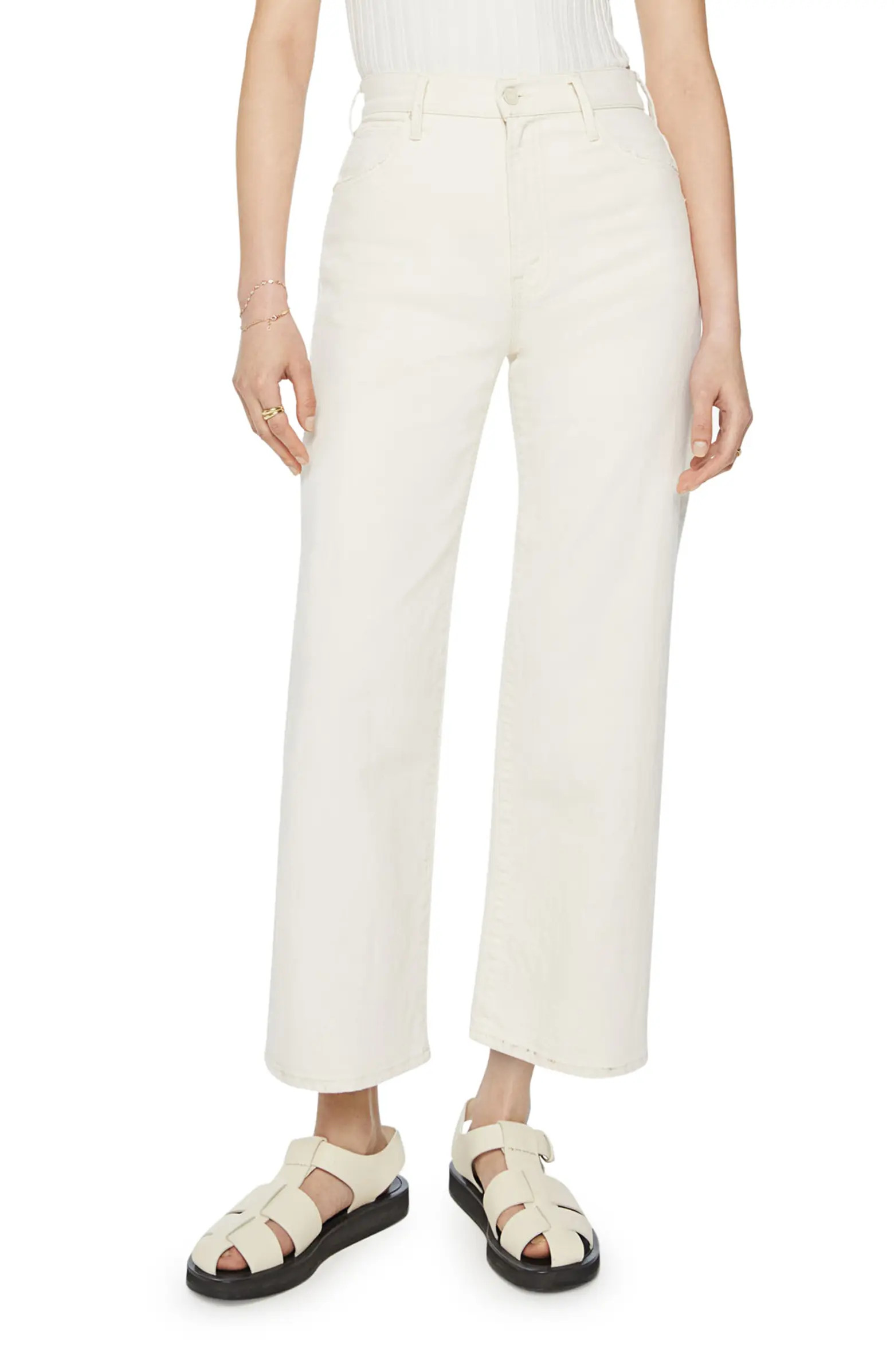 MOTHER The Dodger High Waist Wide Leg Ankle Jeans | Nordstrom | Nordstrom