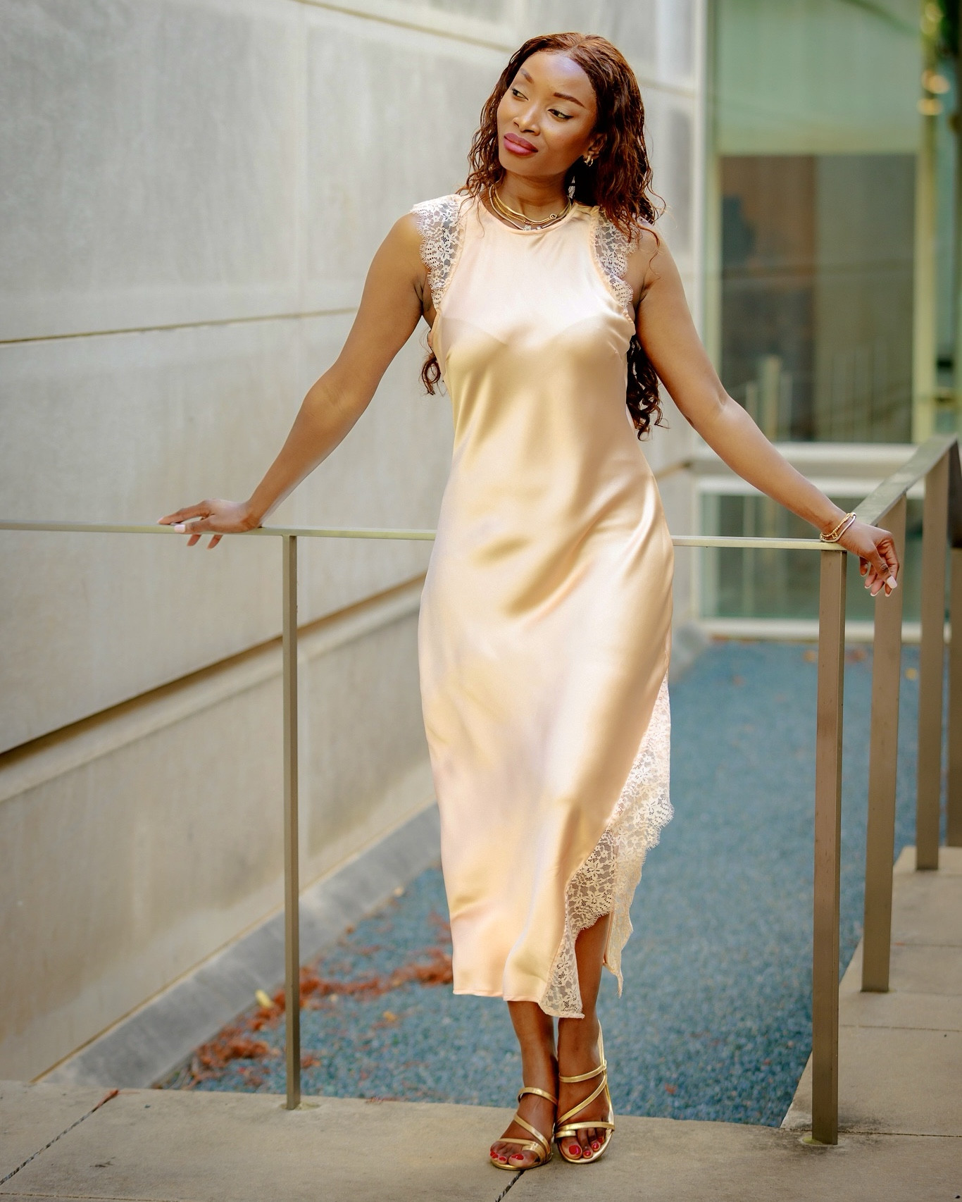 Satin and lace dress. Perfect for a special occasion like date nights, wedding guest outfit and cocktail parties . Shop best picks for you ! 

#LTKPetite #LTKOver40 #LTKootd