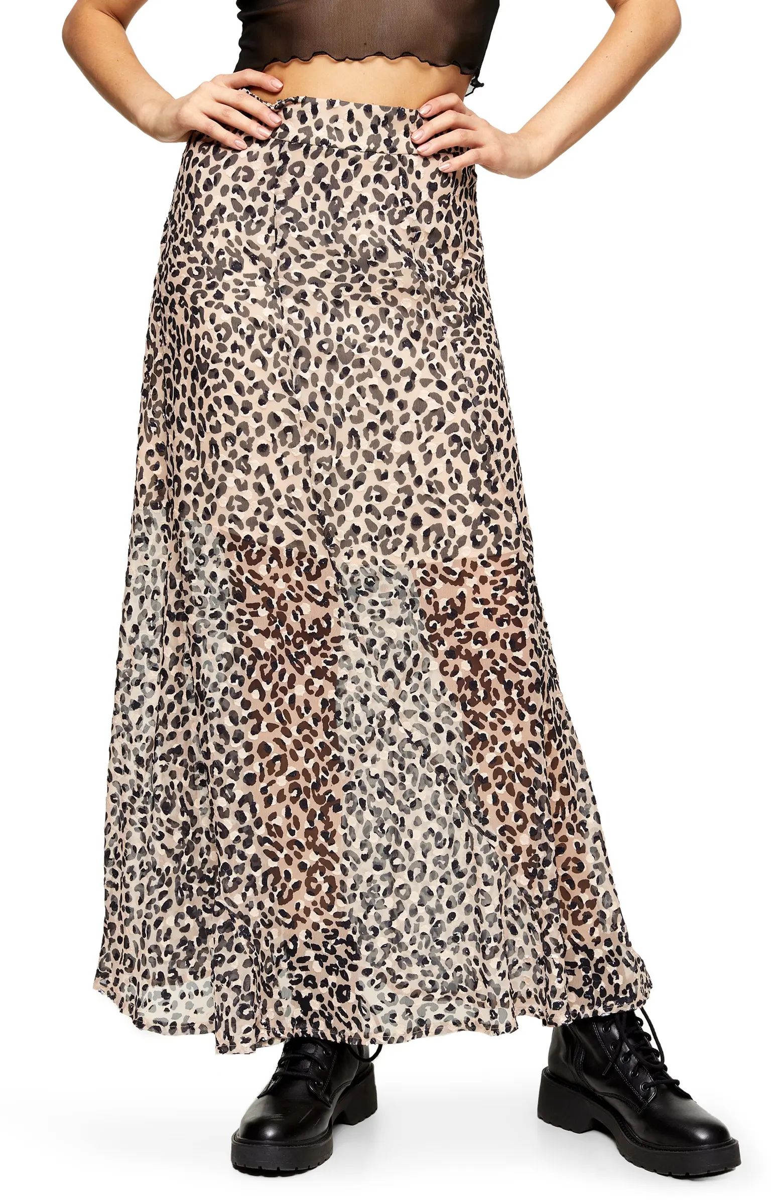 Leopard Burnout Maxi Skirt | Nordstrom