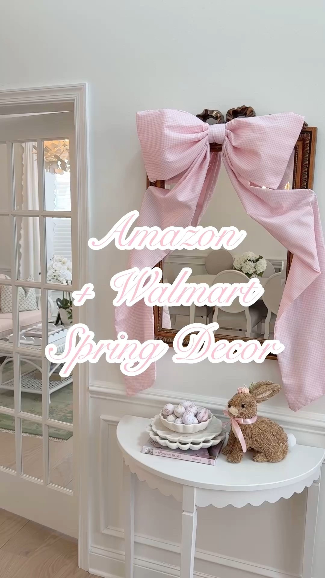 Walmart & Amazon spring/easter home decor!! Love this pink gingham decorative bow, coquette Easter eggs, scalloped bowl 

#LTKHome #LTKSeasonal #LTKSaleAlert