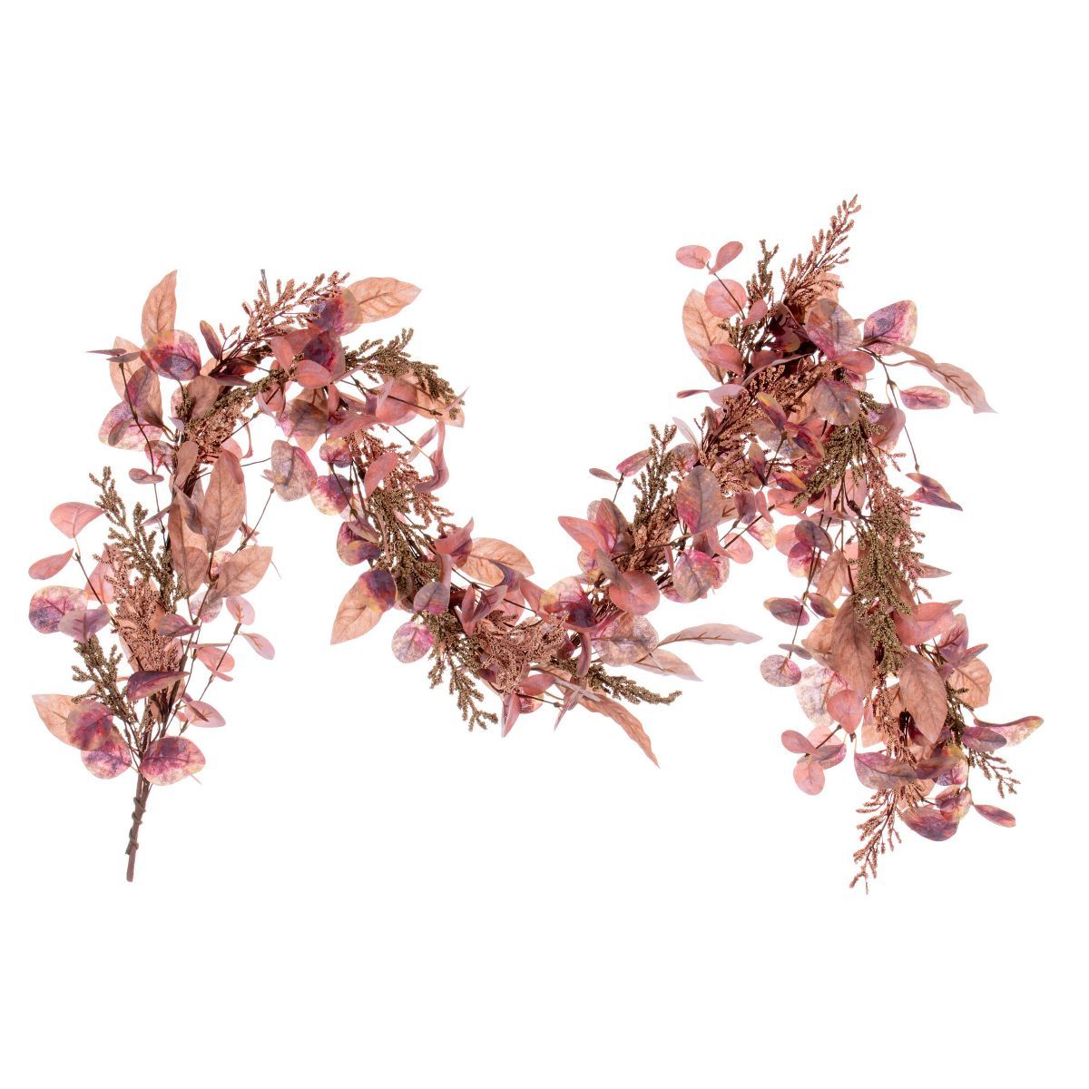Vickerman 5' Dusty Rose Artificial Fall Eucalyptus and Berry Garland. | Target