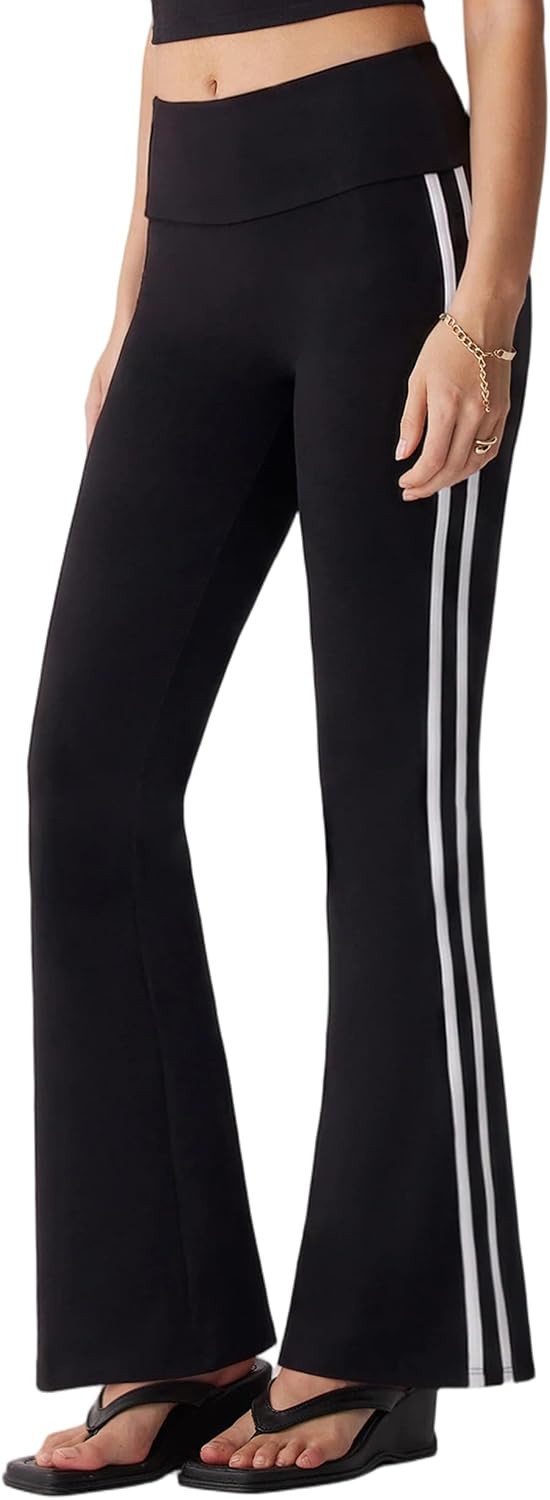 MOOSLOVER Women Flare Leggings Fold Over Bootcut Yoga Pants Casual Y2K Lounge Pants Comfy Cotton Leggings | Amazon (US)