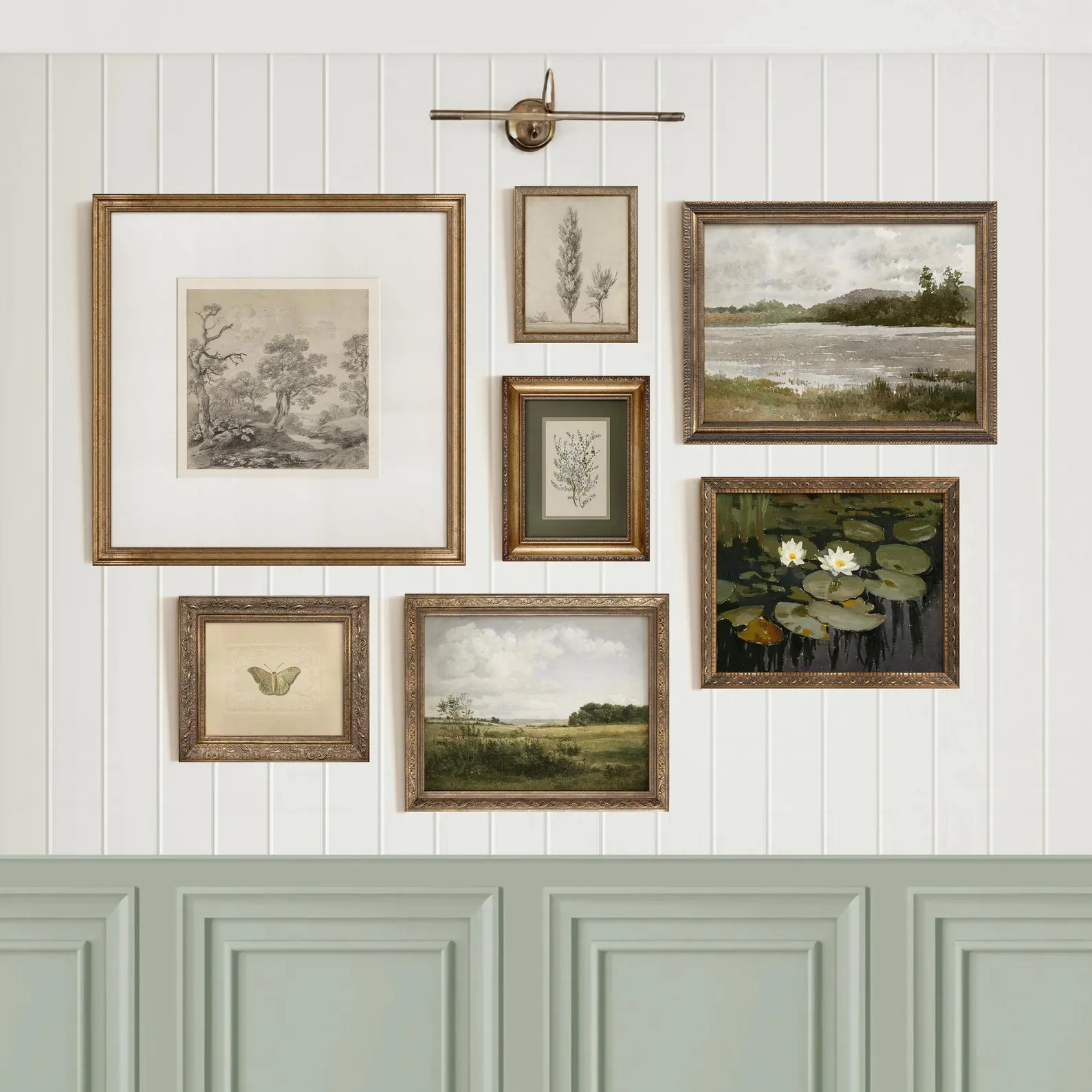 Framed Gallery Wall Art Set: Beige & Green Farmhouse Prints #196 | Etsy (Global)