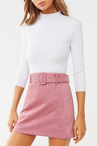 Forever 21 Faux Suede Mini Skirt , Pink | Forever 21 (US)