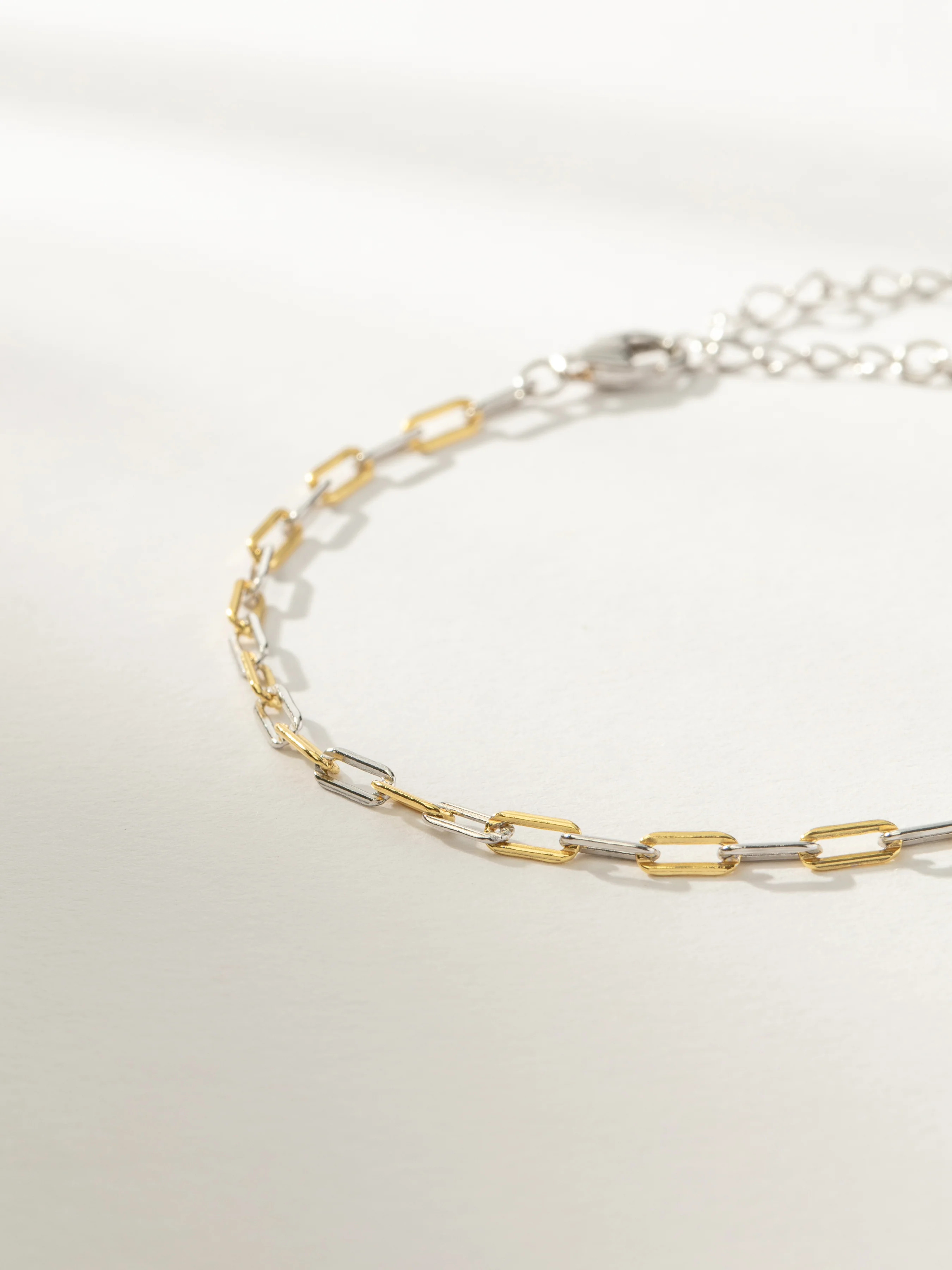 Mixed Dainty Paperclip Chain Bracelet | Mixed Metals | Uncommon James | Uncommon James