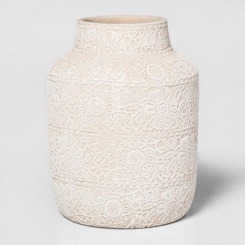 8" x 6" Earthenware Lace Vase White - Threshold&#153; | Target
