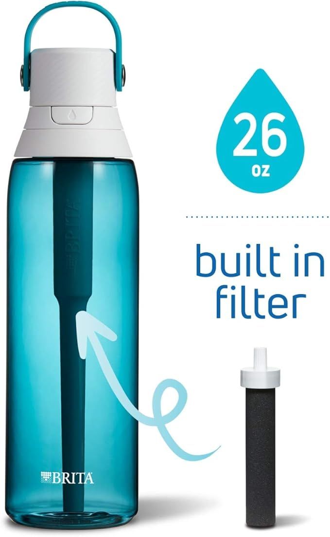 Brita Premium Filtering Water Bottle, 26 Ounce, Sea Glass | Amazon (US)