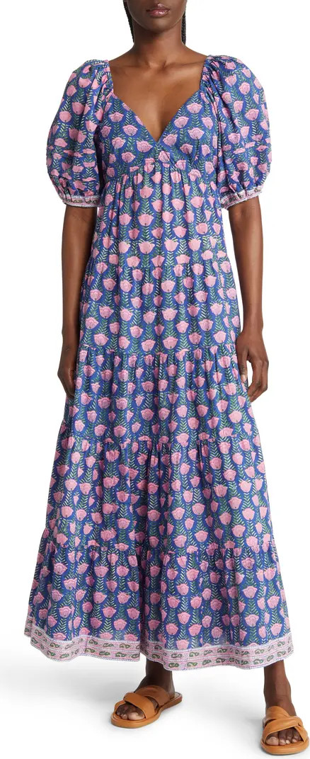 Saylor Annaleise Floral Puff Sleeve Cotton Maxi Dress | Nordstrom | Nordstrom