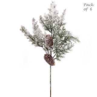 Snow Pine Pick with Realistic Brown Pine Cones | 20-Inch | Holiday Xmas Accents | Christmas Picks... | Michaels Stores