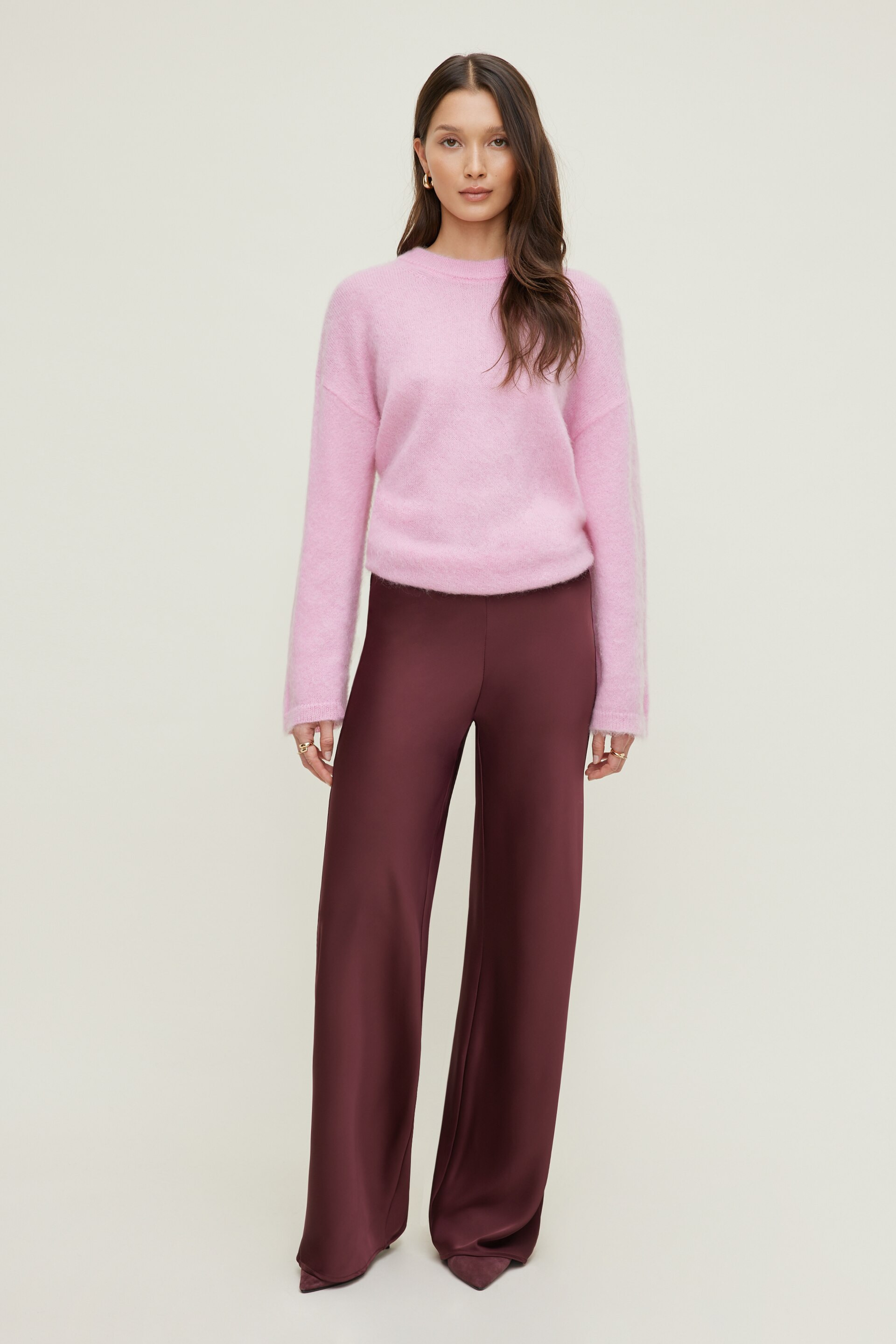 Wide Leg Satin Pants | Dynamite Clothing