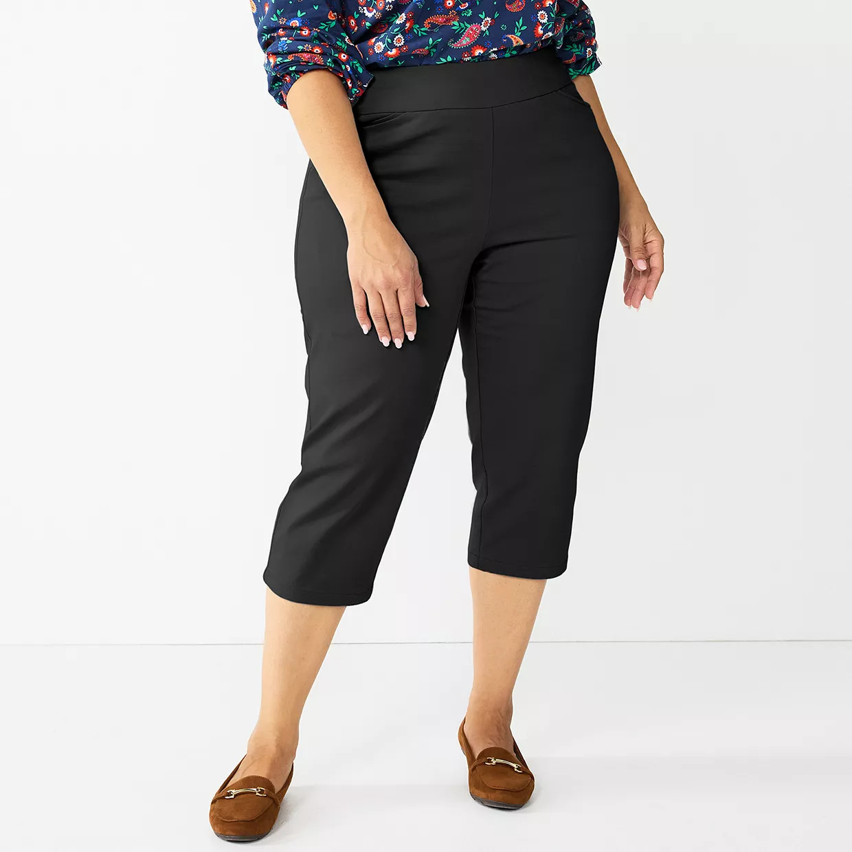 Plus Size Croft & Barrow® Effortless Stretch Capri Pants | Kohl's