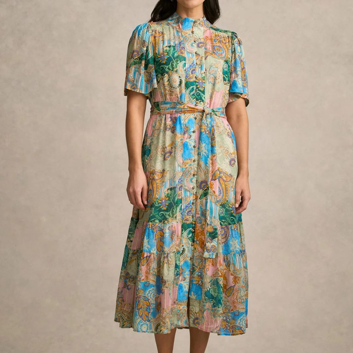 Georgette Flutter Sleeve Dress - Paisley Medley | Blue Illusion (AU & US)