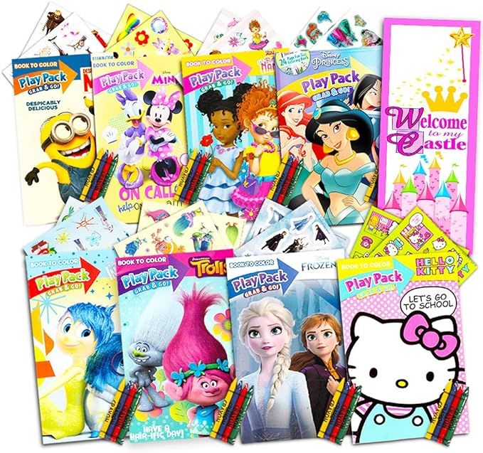 Ultimate Girls Party Favors Play Packs – 8 juegos con pegatinas, libros de colorear, ceras y pe... | Amazon (US)