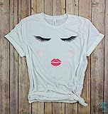 Eyelashes Full Face Shirt, Eyelashes Shirt, Lashes Shirt, Mascara, Tumblr Tee, Makeup Fashion, Vacay | Amazon (US)