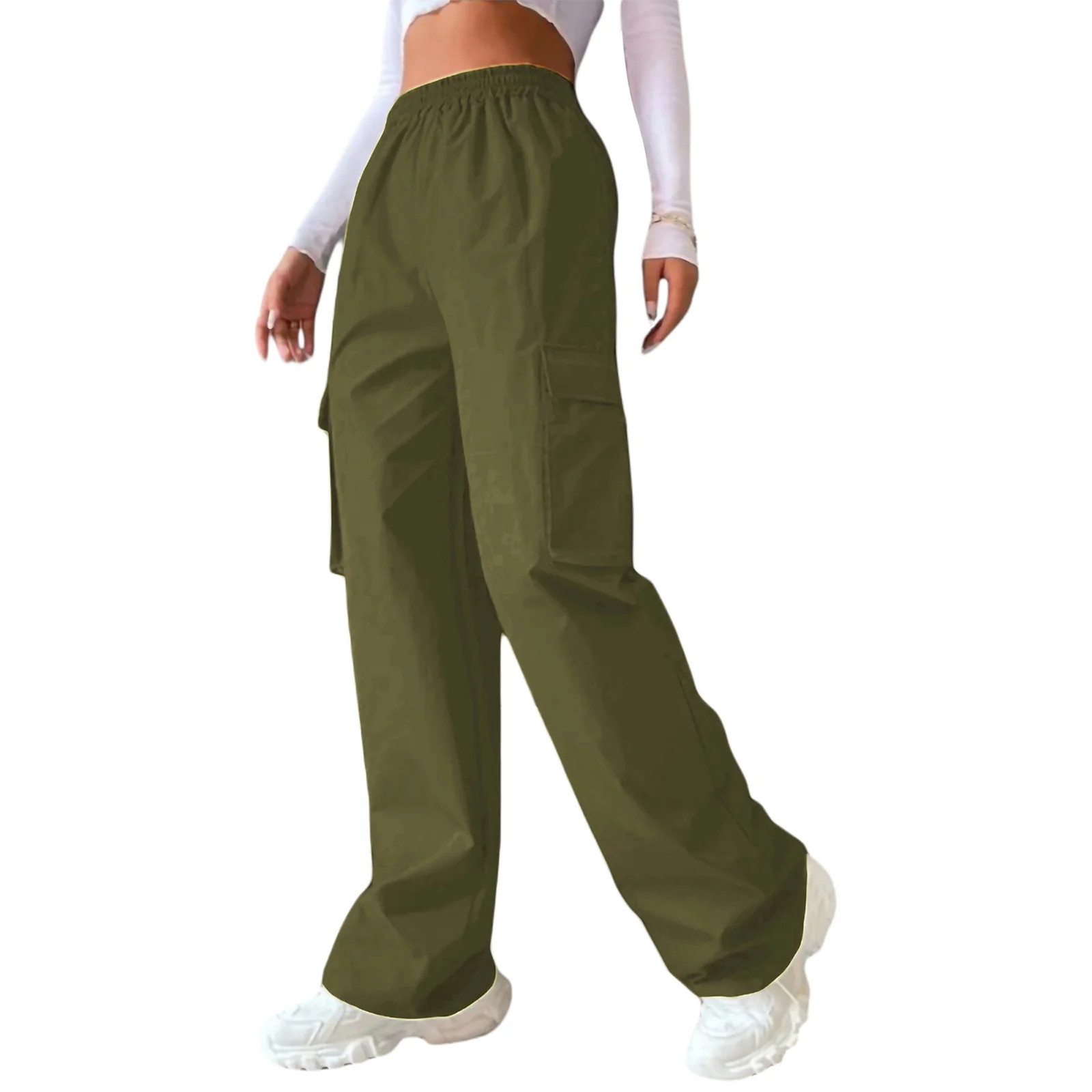 JBEELATEJBEELATE Women's Goth Cargo Pants Baggy Wide Leg Pants Y2k Vintage Casual Harajuku Trouse... | Walmart (US)