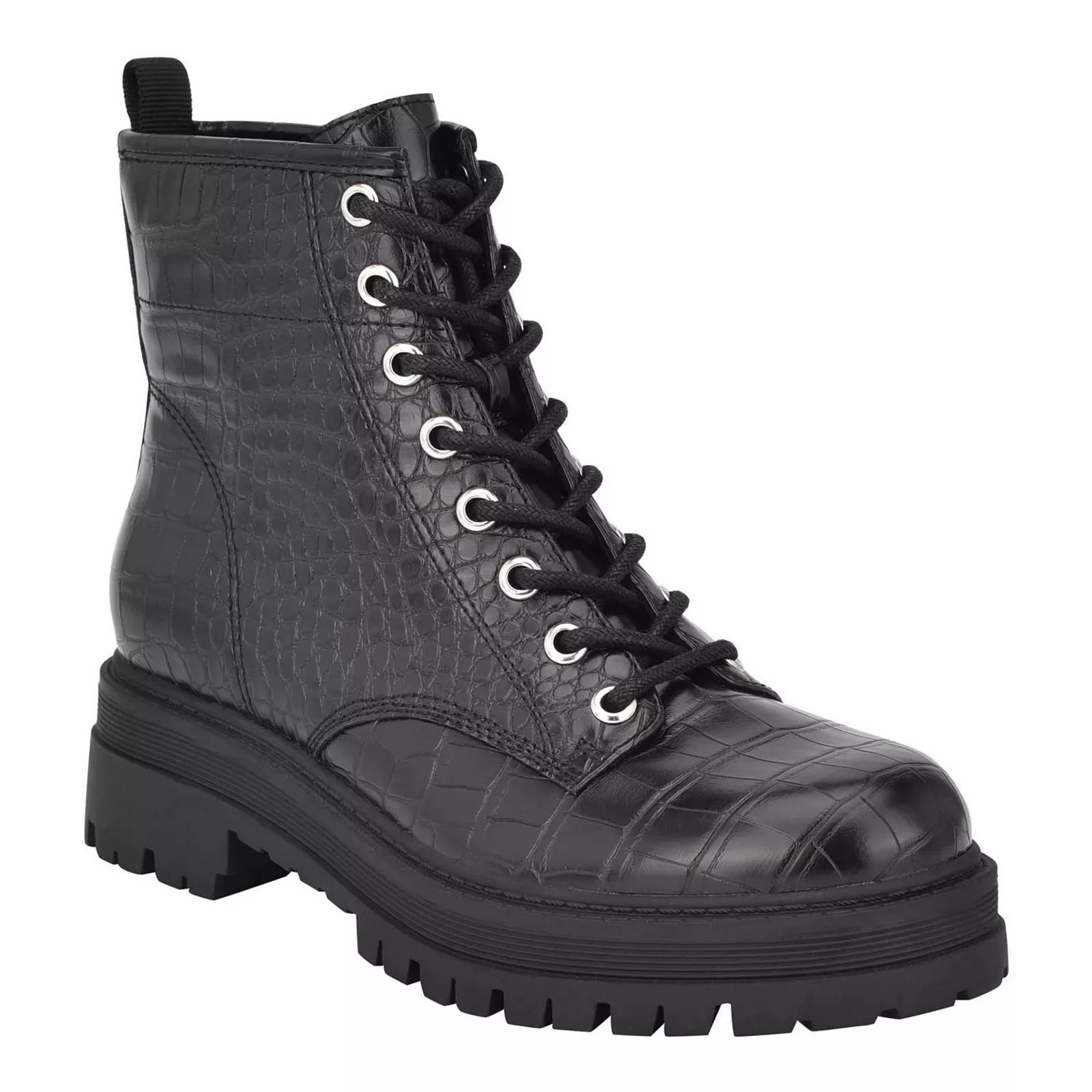 Nine West Piercy Women's Combat Boots, Size: 9.5, Black Croco | Kohl's