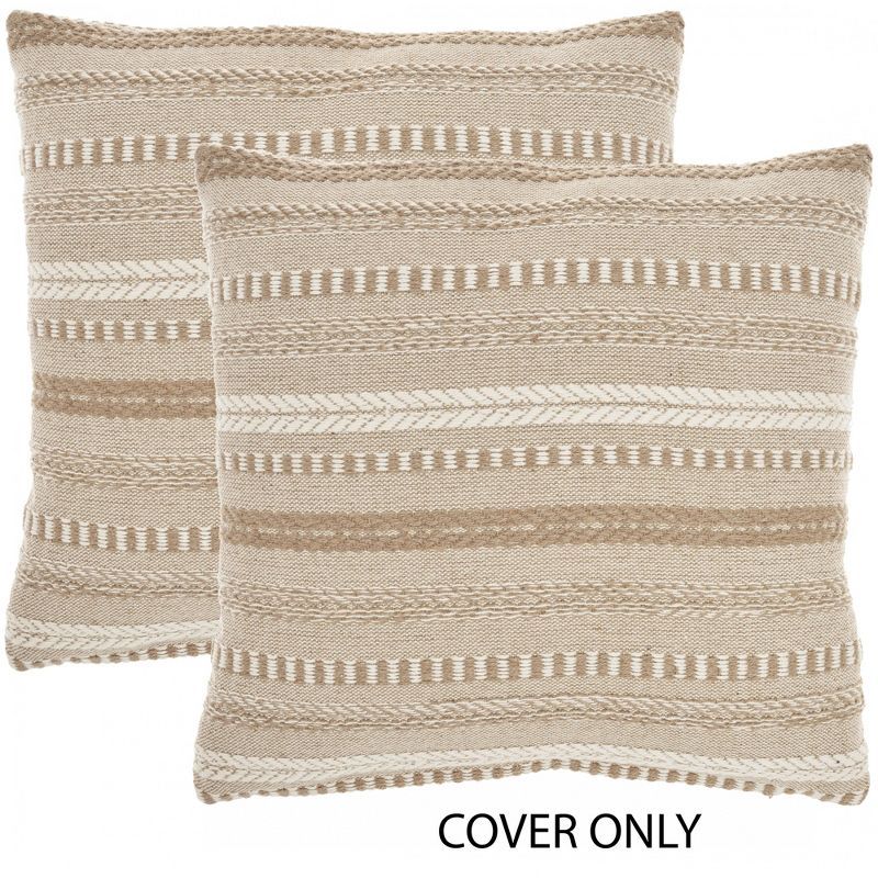 Mina Victory Life Styles Stonewash Braided Indoor Throw Pillow Covers 18"x18" Set of 2 | Target